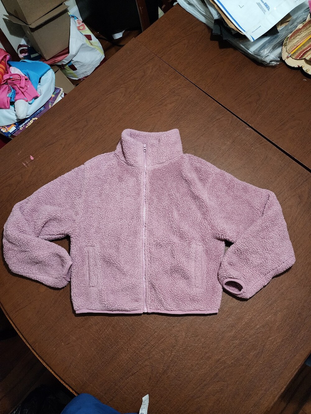 Old Navy Light Pink Sherpa Puffer Jacket - Full Zip
